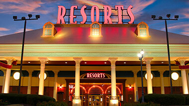 The entrance to Resorts Casino and Hotel in Tunica, Mississippi.