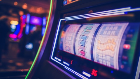 blurred slot machines