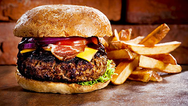 bbq burger and fries