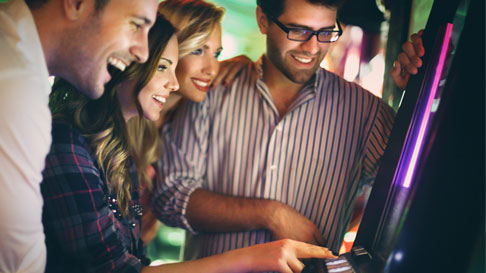 friends playing slots