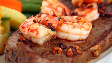 Shrimp and steak